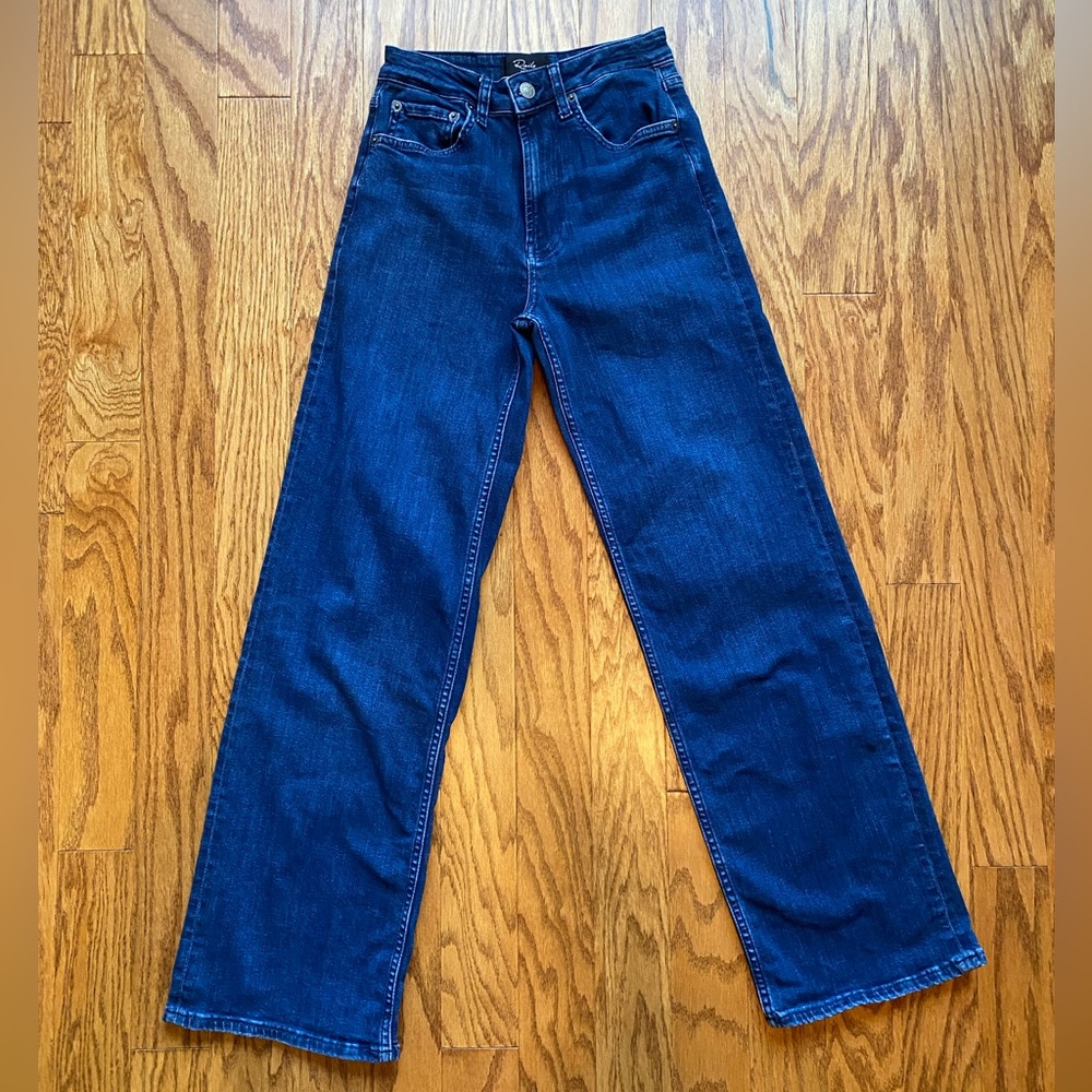 High Rise Wide Leg Dark Blue Jeans - Picture 4 of 4
